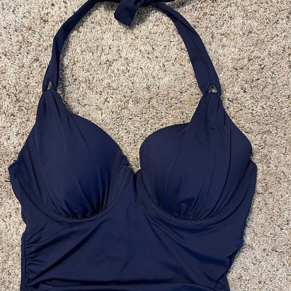 Tommy Bahama Navy Blue One Piece Halter Swimsuit Size 6/C - Picture 2 of 7